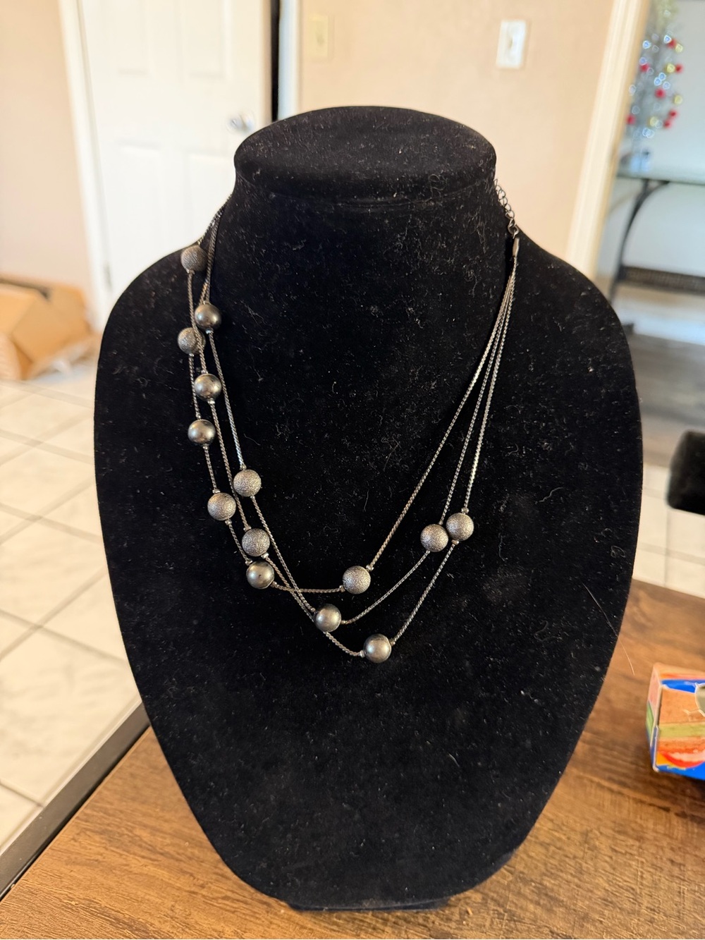 paparazzi Multi-Strand Metallic Bead Necklace - Black